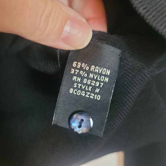 BCBG MaxAzria Y2K Button Up Preppy Cardigan Women Small Black Pink Dark Academia - Picture 9 of 13